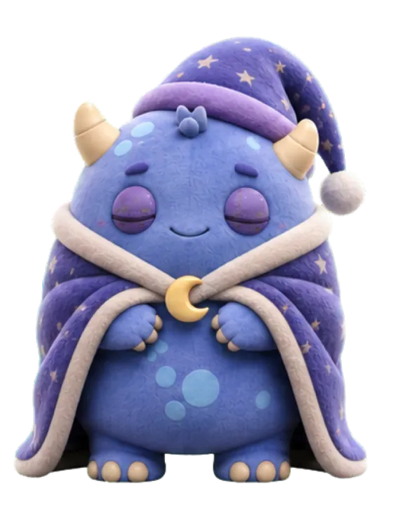The Sleep Lock wizard mascot holding a crescent moon.